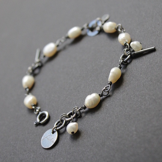 bransoletki z kamieni naturalnych Bransoletka perły w oksydzie