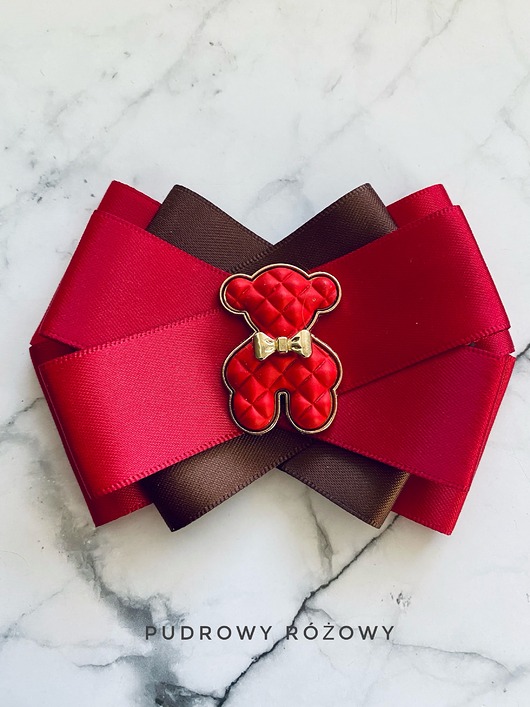 broszki Modowa Brosza z czerwonym  MISIEM Nowość