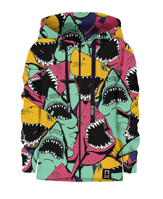 bluzy dla chłopców Bluza Zamek Chłopiec DR.CROW Angry Sharks