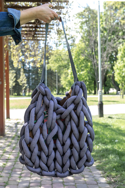 torby na ramię Wyplatana torba ze sznurka, torba duża , worek ze sznurka