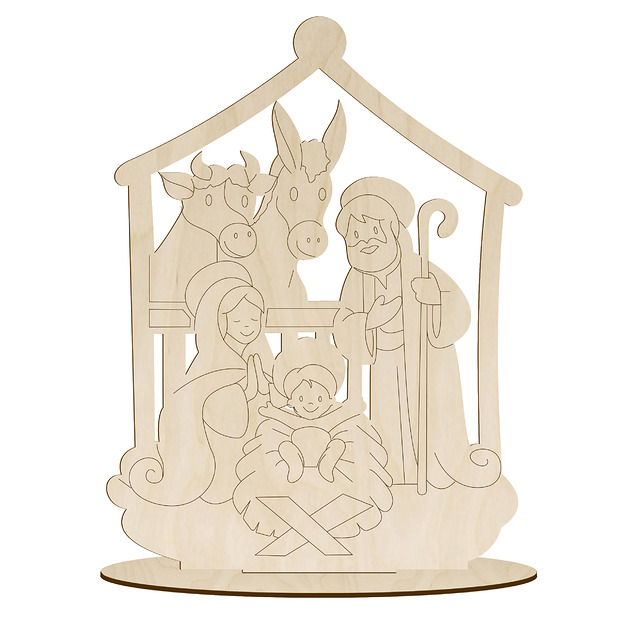 figurki i rzeźby Drewniana Szopka Stajenka do Decoupage Ozdoba Figurka STOJĄCA Świąteczna