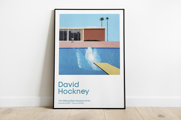 grafiki i ilustracje David Hockney, plakat wystawowy