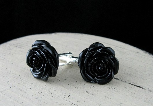 BLACK ROSE - Spinki do Mankietów by Matusevic