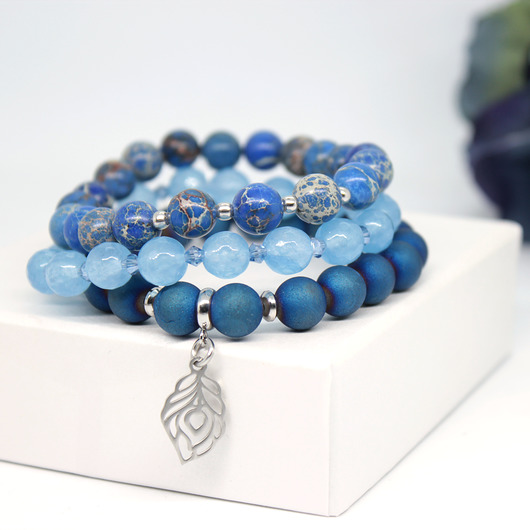 Zestaw bransoletek Colors of Nature blue #01 Kociokwik Jewelry