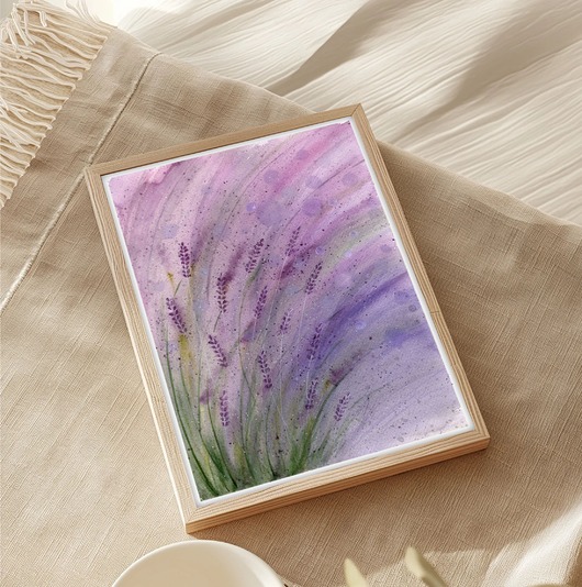 obrazy Oryginalna akwarela. Lawenda A4