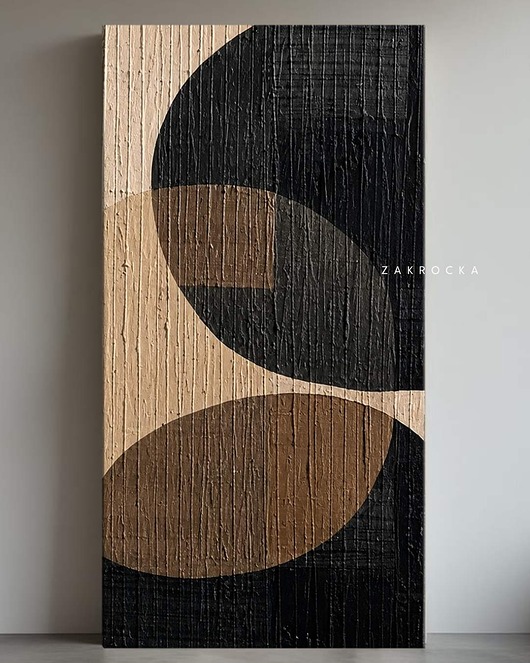obrazy ZAKROCKA ATELIER obrazy do salonu modernistyczne 80x160cm - MARRONES