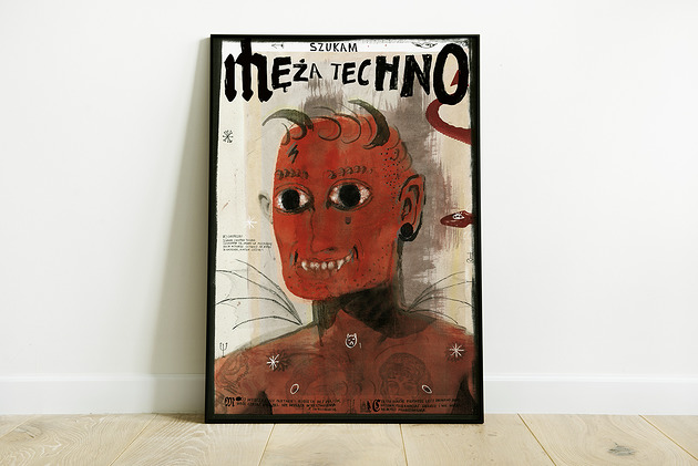 plakaty Plakat Szukam Techno Męża 48x69 cm offset  na prezent walentynki urodziny