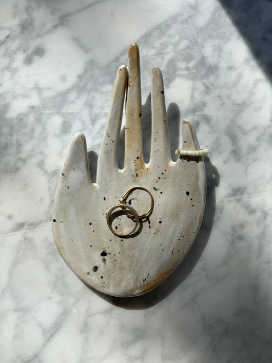 pojemniki na biżuterię Ceramiczna Łapka Handmade Talerzyk na Biżuterię Rustic Matte Dalmatinian