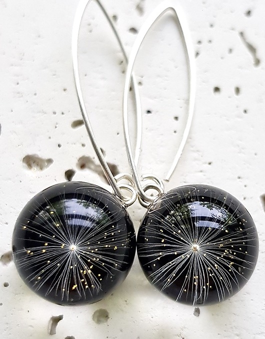 Kolczyki srebrne z gwiazdką dmuchawca Grol Jewellery