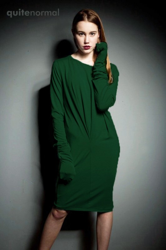 Pleaser- Intense GREEN Dzianinowa sukienka  L 40 QuiteNormal