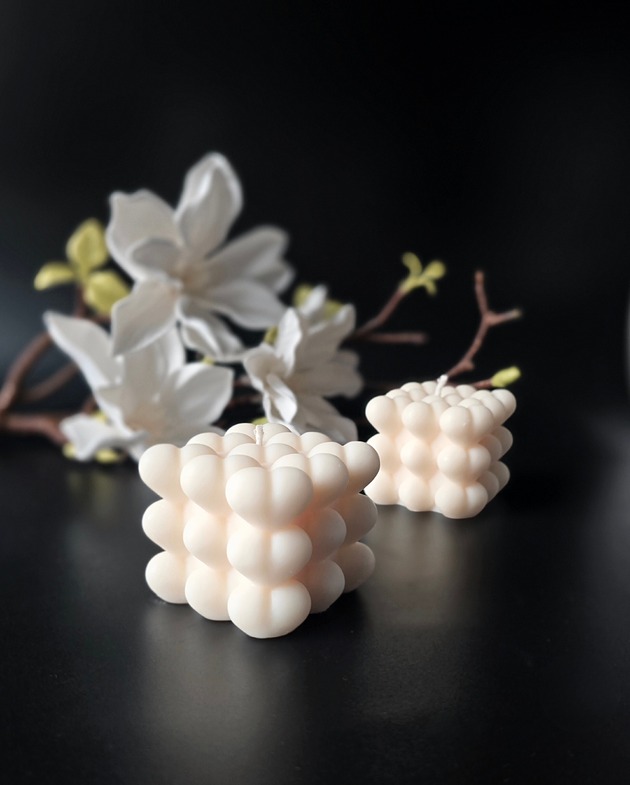 świeczniki i świece Świeca bubble heart - duża