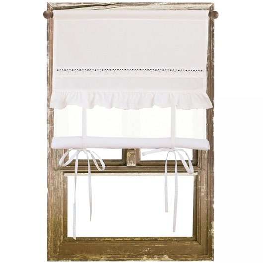 tekstylia - różne Roleta biała shabby chic KORONKA na rzep