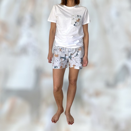 piżamy damskie Piżama Unisex bawełniana w pieski