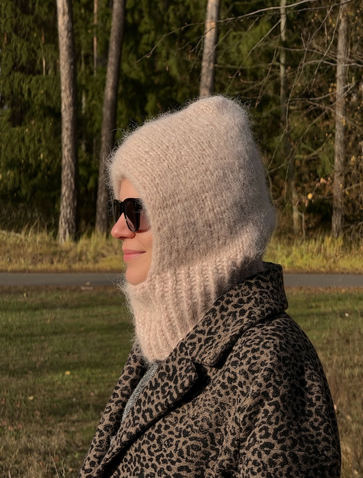 czapki damskie Balaclava z wełny alpaki kaptur komin