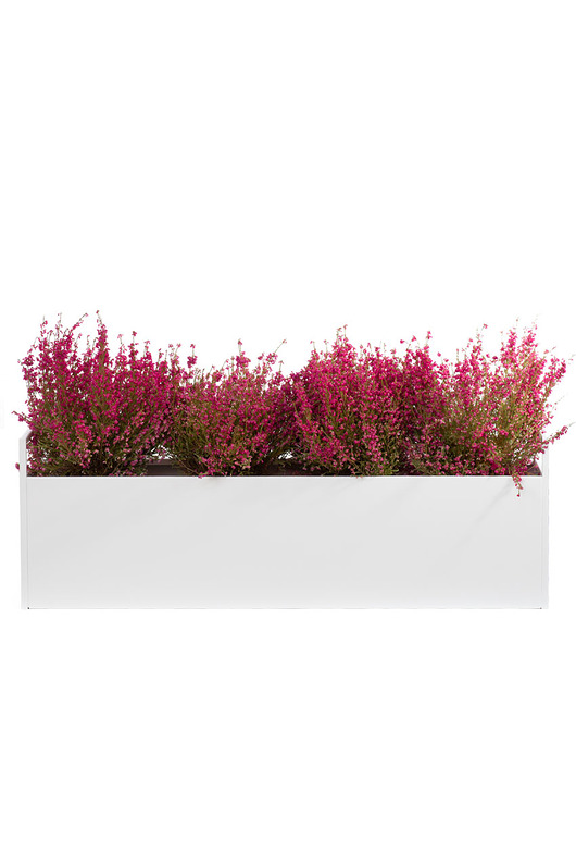 Donica metalowa Rodos na parapet 80 cm,BIAŁA Wzorek Systems