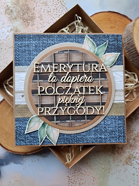 kartki scrapbooking Kartka z okazji przejścia na emeryturę dla mężczyzny (pudełko)