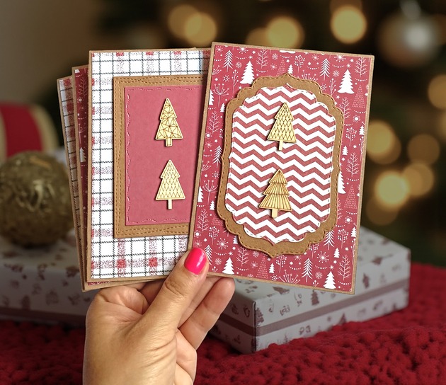 kartki scrapbooking Kartki świąteczne 4szt - ręcznie robione, oryginalne kartki