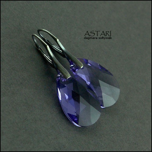 kryształ SWAROVSKI I SREBRO OXY - TANZANITE Astari