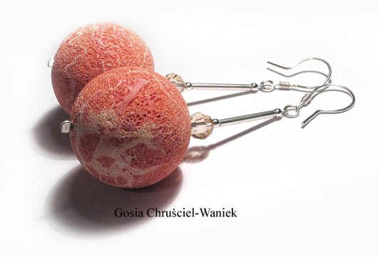 Olbrzymi koral, srebro i kryształ Swarovski Gosia Chruściel-Waniek