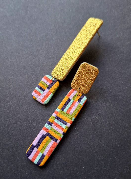 kolczyki z masy plastycznej Kolczyki color no7