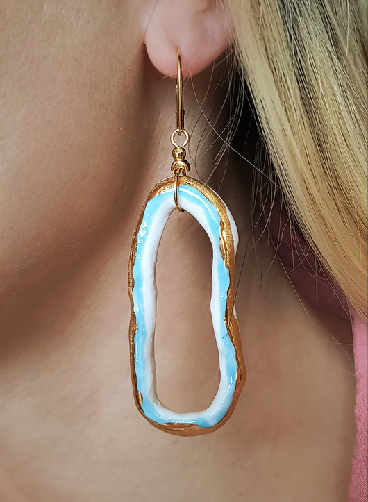 kolczyki pozłacane Kolczyki pozłacane Błękit Wody Kolekcja Parian