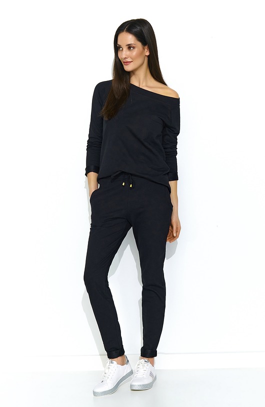Komplet czarny bluza+spodnie nu167 MAKADAMIA