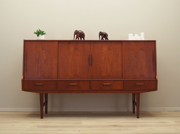 komody i szafki Highboard tekowy, duński design, lata 60, produkcja: Dania