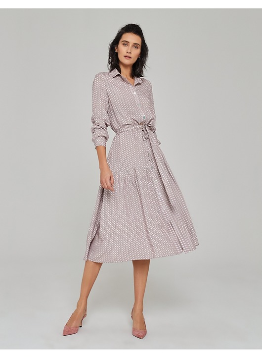 sukienki midi damskie Sukienka z wiskozy z nadrukiem
