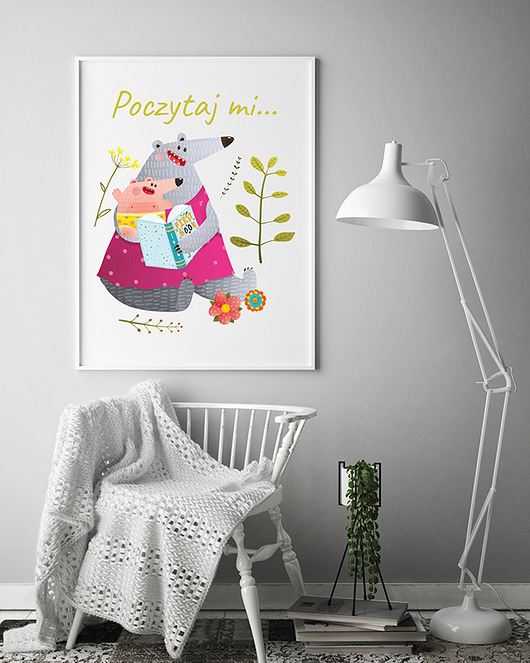 plakat. poczytaj mi. misie Love Life and Forest