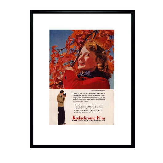 plakaty Plakat Oprawiona amerykańska reklama kamer Kodachrome-Film z 1941 r