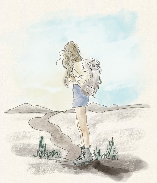 plakaty Wanderer girl / Podróżniczka -  Ilustracja personalizowana