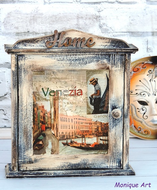 Szafka na klucze, shabby chic, Włochy, Wenecja Monique Art