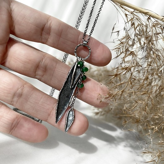 srebrne naszyjniki Spotkanie w szmaragdowym lesie