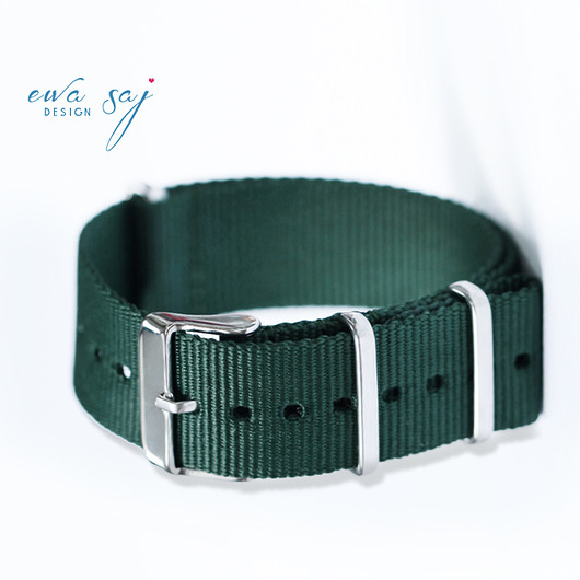 Pasek do zegarka, nato strap - ciemno zielony Makaliboo