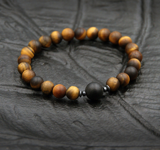 biżuteria męska Czarny BURSZTYN, tygrysie oko BLACK amber