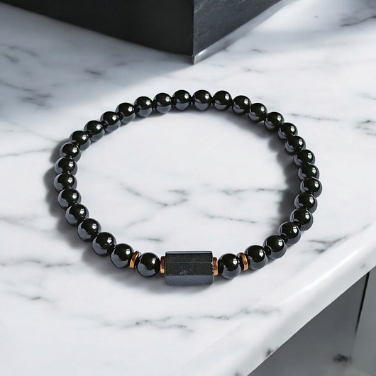 biżuteria męska Czarny turmalin - bransoletka męska - OCHRONA