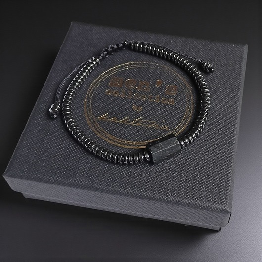 biżuteria męska TURMALIN & hematyt : bransoletka regulowana ONE SIZE