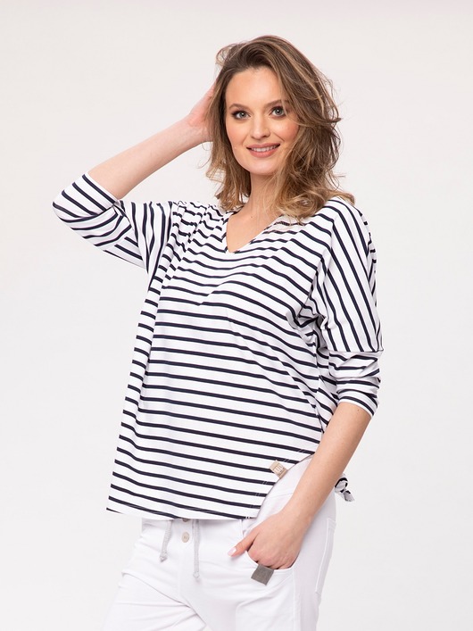 t-shirt damskie Bluzka damska w paski Helen Look 124P