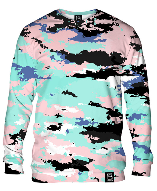 bluzy męskie Bluza Bez Kaptura Męska DR.CROW Camo Light
