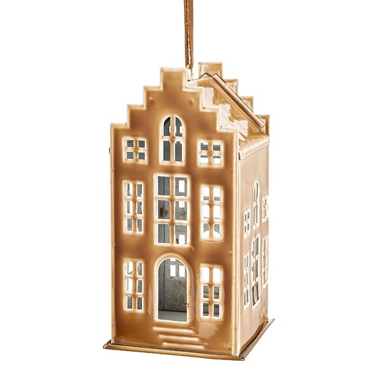 dekoracje świąteczne Dekoracja - domek metalowy kawowy19x9x9,5 cm KOFFIE