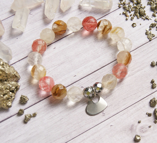 bransoletki z kamieni naturalnych Kwarc wielobarwny :: serce