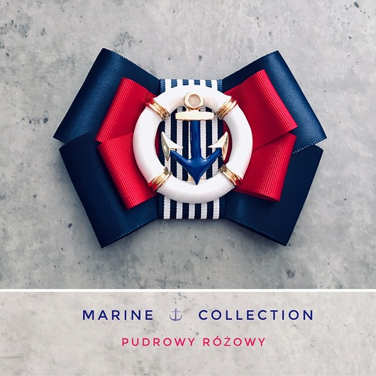 Brosza Marynarska z Kotwicą NEW Pudrowy Różowy