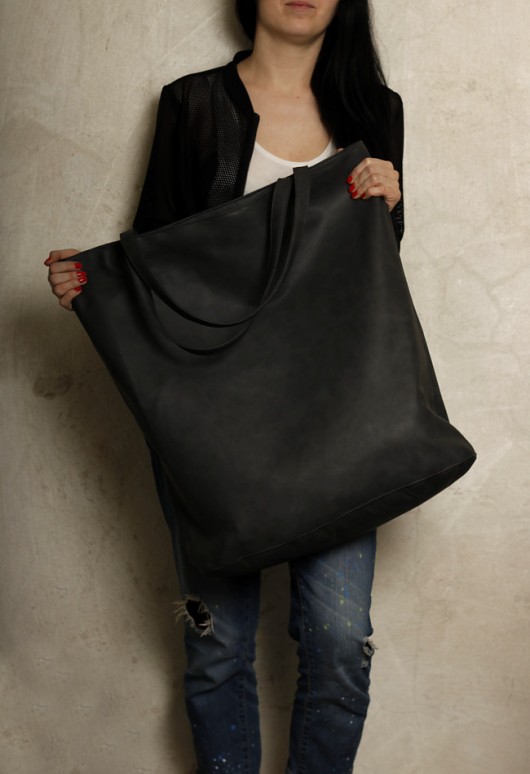 Mega Shopper bag grafit / duża torba na codzień hairoo