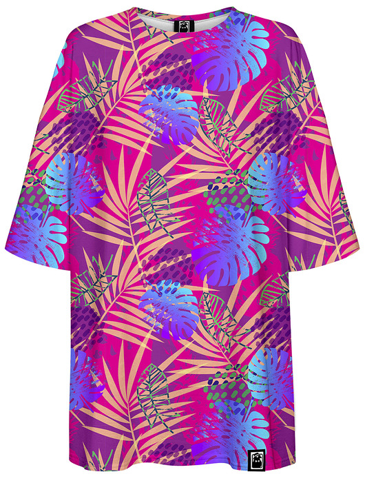 t-shirt damskie DR.CROW T-shirt Damski Oversize Palmy Monstera