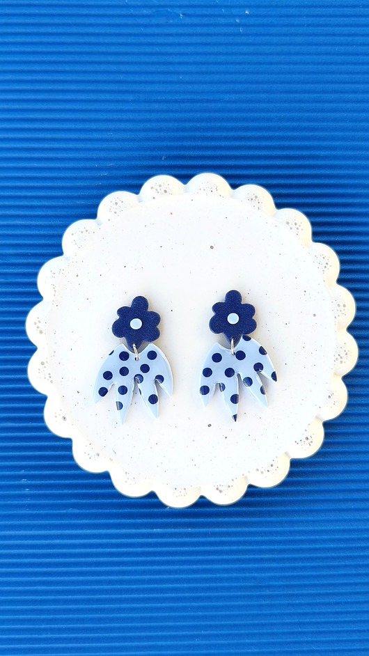 kolczyki z masy plastycznej Kolczyki LEAF dots