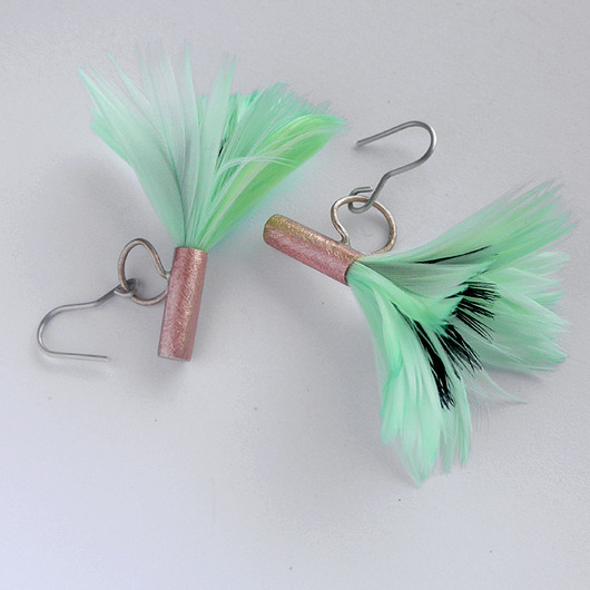 kolczyki z piórami PIÓRKO kolczyki