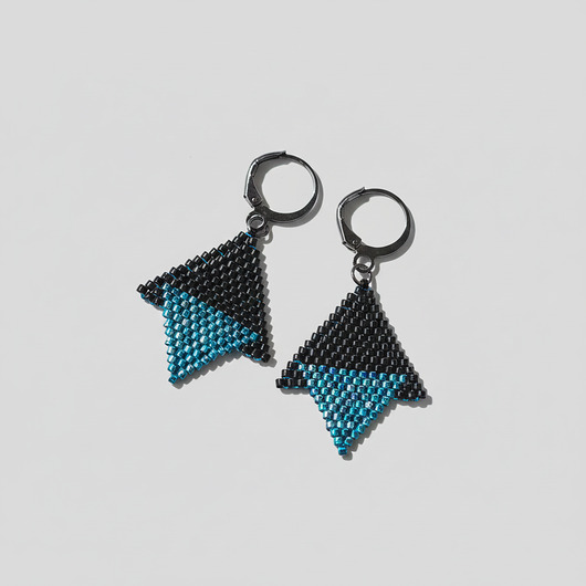 kolczyki szklane Geometryczne kolczyki z koralików