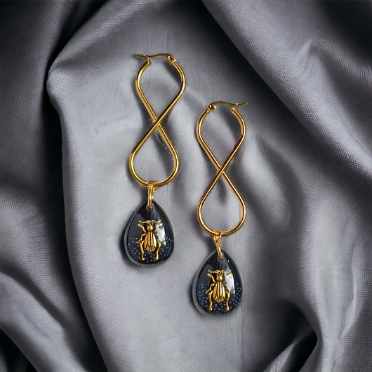 kolczyki z żywicy UNIKATOWE  kolczyki z żywicy : kolekcja INSECTS : 8