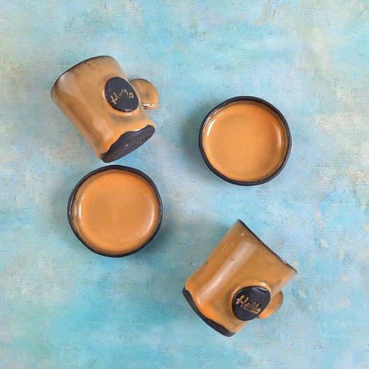 filiżanki Dwie ręcznie robione eramiczne filizanki do espresso