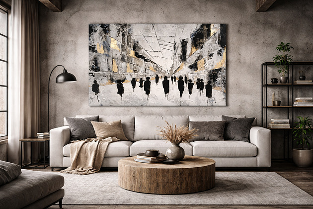 obrazy ABSTRAKCJA People, Wielkoformatowy obraz Ręcznie malowany XXL Duży